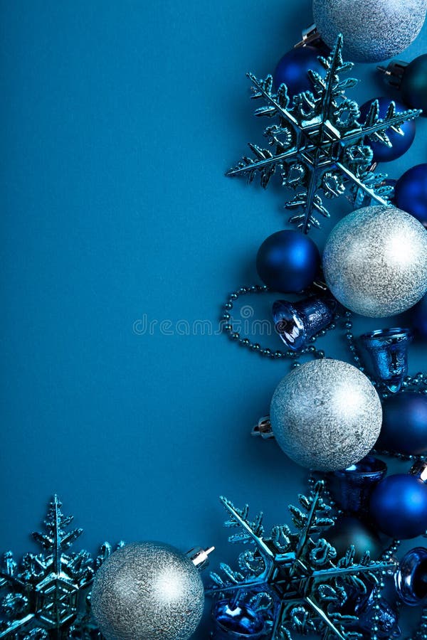 Blue Christmas Balls Border Stock Image - Image of modern, christmas ...