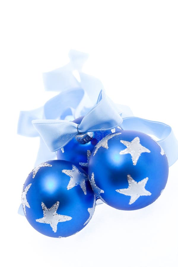 Blue Christmas decorations stock photo. Image of ribbon 6854890