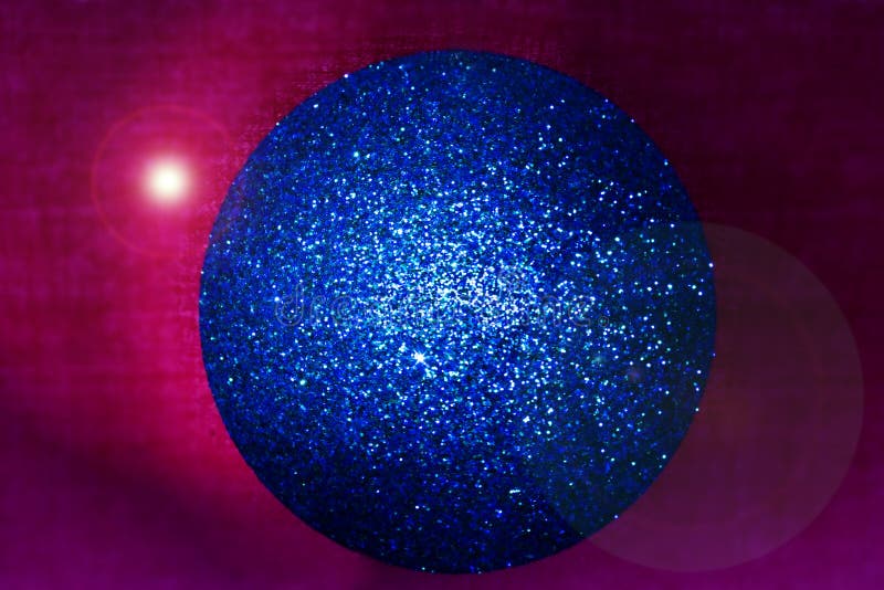 A sparkling blue christmas globe.