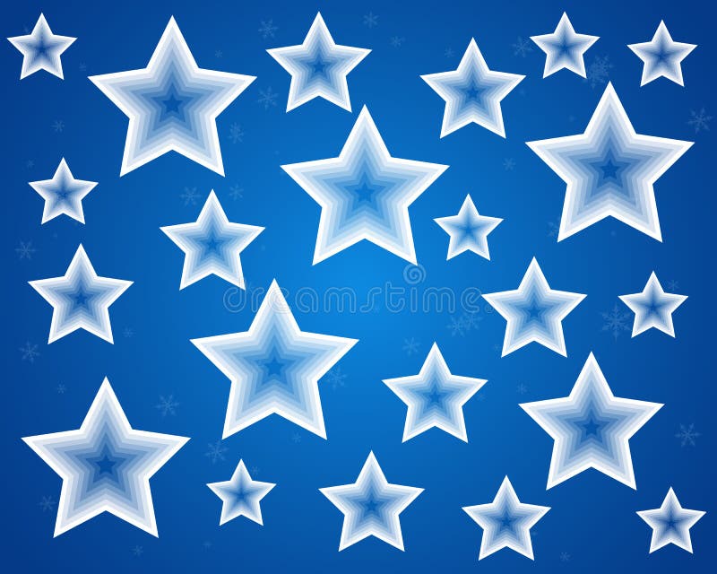 Blue Christmas Stars Background Stock Illustration - Illustration of ...