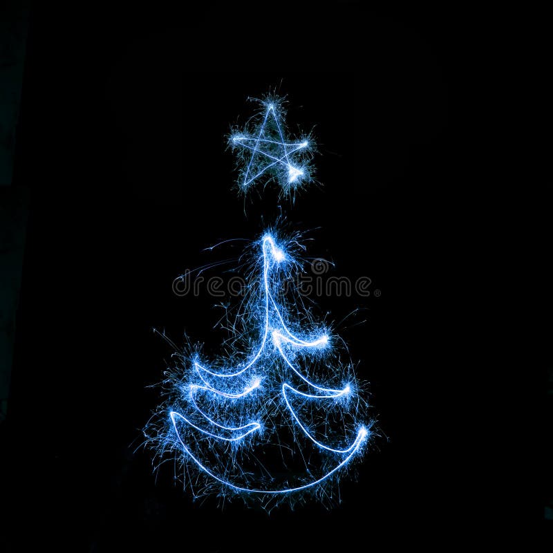 Blue Christmas Tree with Star Stock Image Image of celebrate, abstract 34765347