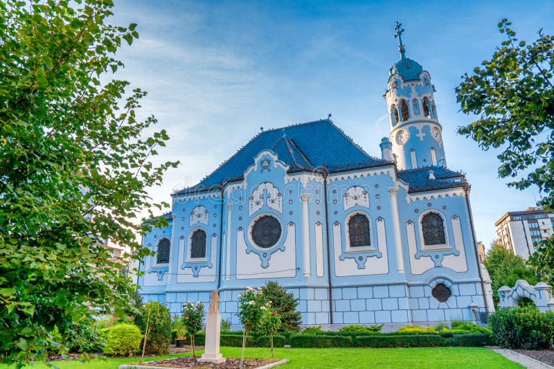 The Blue Church or The Church of St. Elizabeth or Modry Kostol Svatej Alzbety in the Old Town in Bratislava