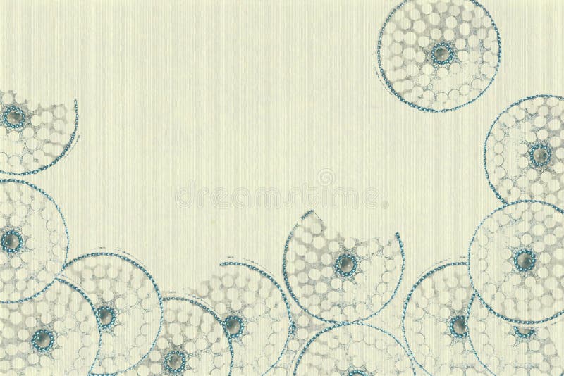 Blue circles on white ribbed paper background