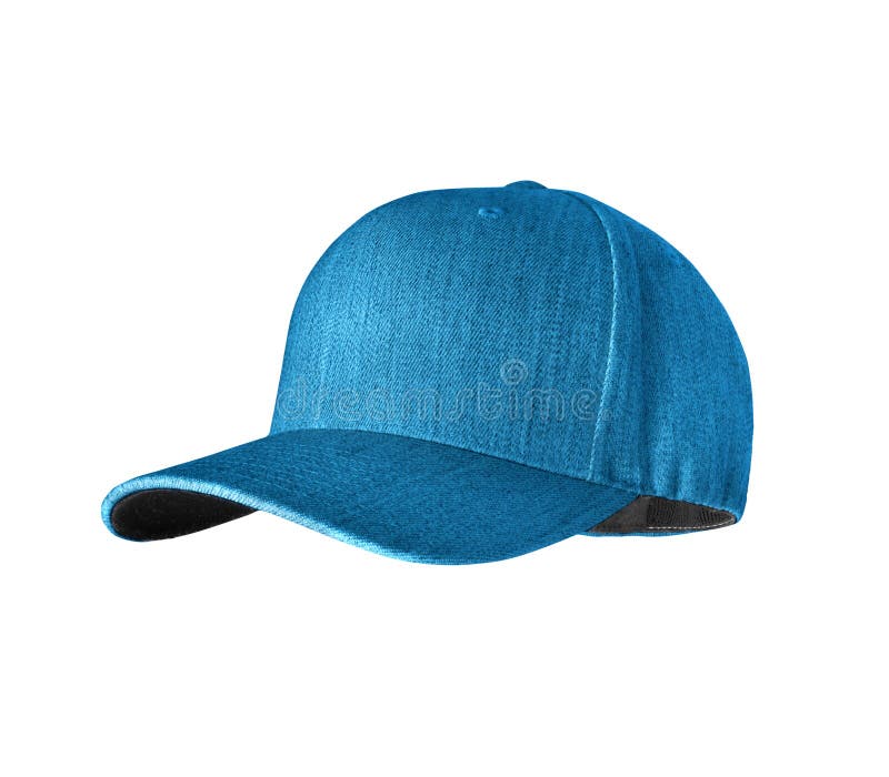 Blue classic baseball cap isolated on white background royalty free stock image