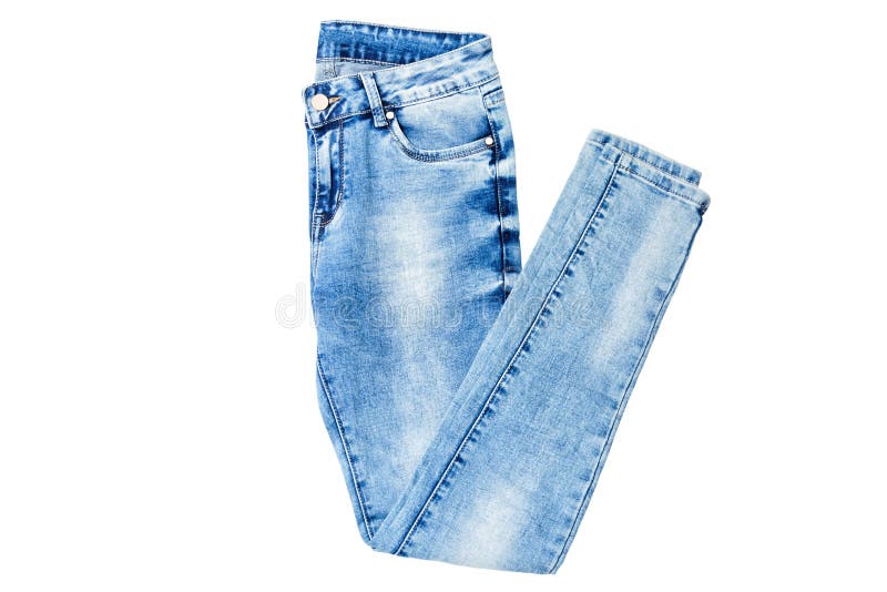 Blue Classic Jeans Isolated on White Background. Fashion Denim Pants ...