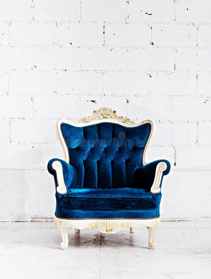 Blue Classical Style Armchair Sofa Couch