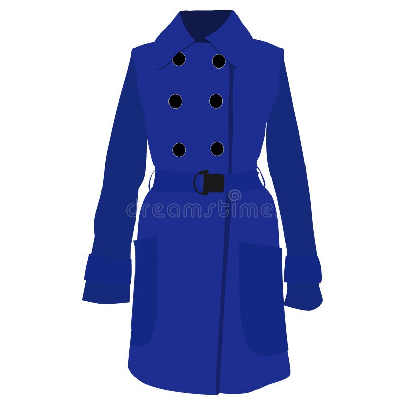 Trench coat, trench coat vector, trench coat isolated, blue coat