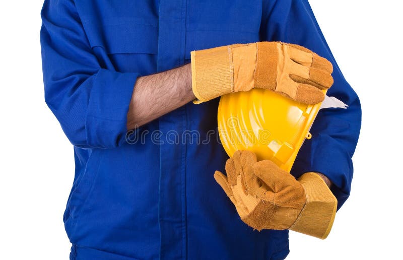 Blue collar worker. stock image. Image of labor, helmet - 34460193