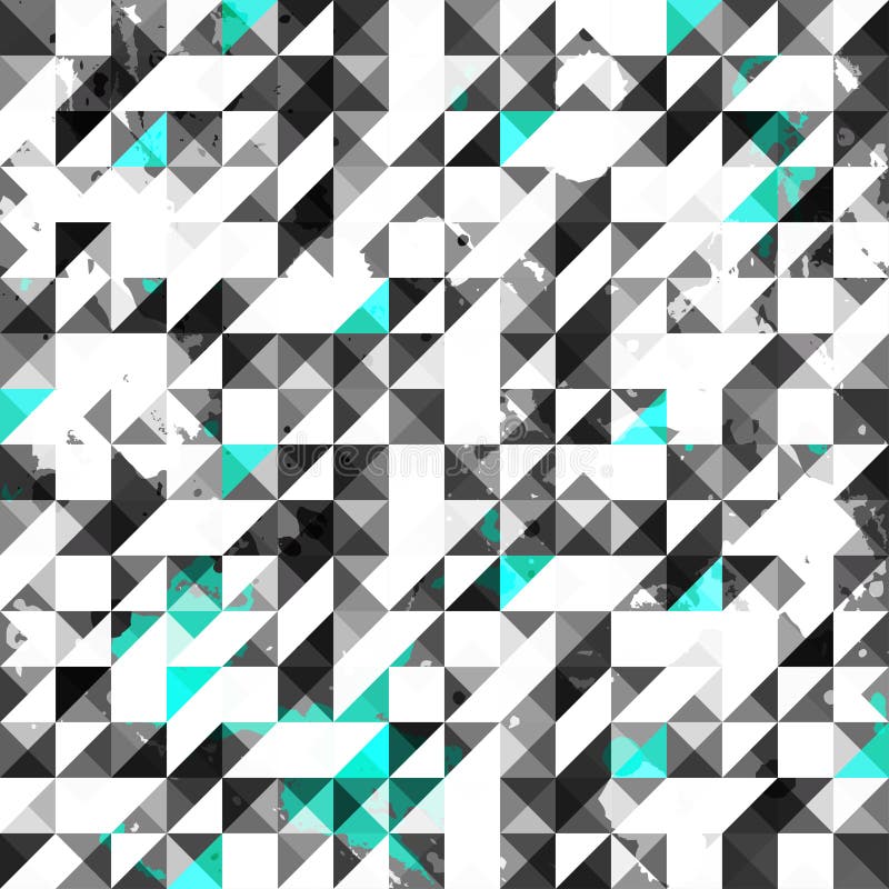 Blue color grunge triangle seamless pattern vector illustration