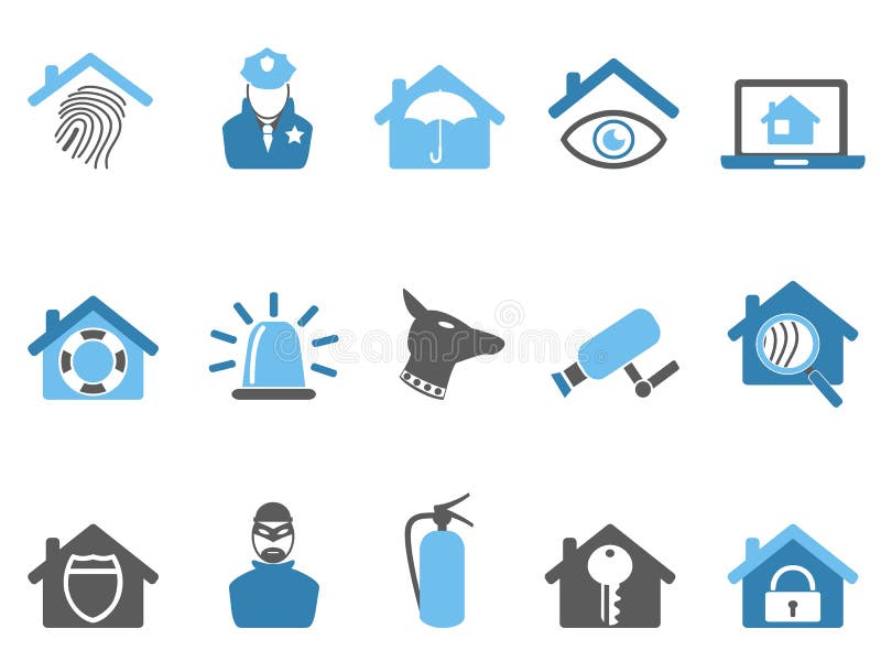 Surveillance Security Camera Icons Set Stock Vector Illustration of
