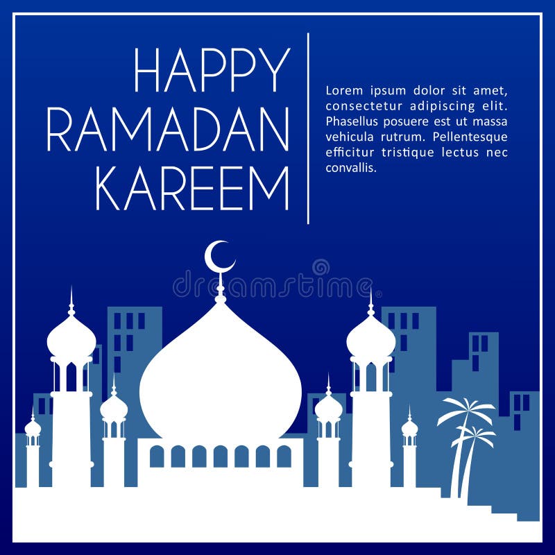 Blue Color Ramadan Kareem Image Vector Stock Vector - Illustration of