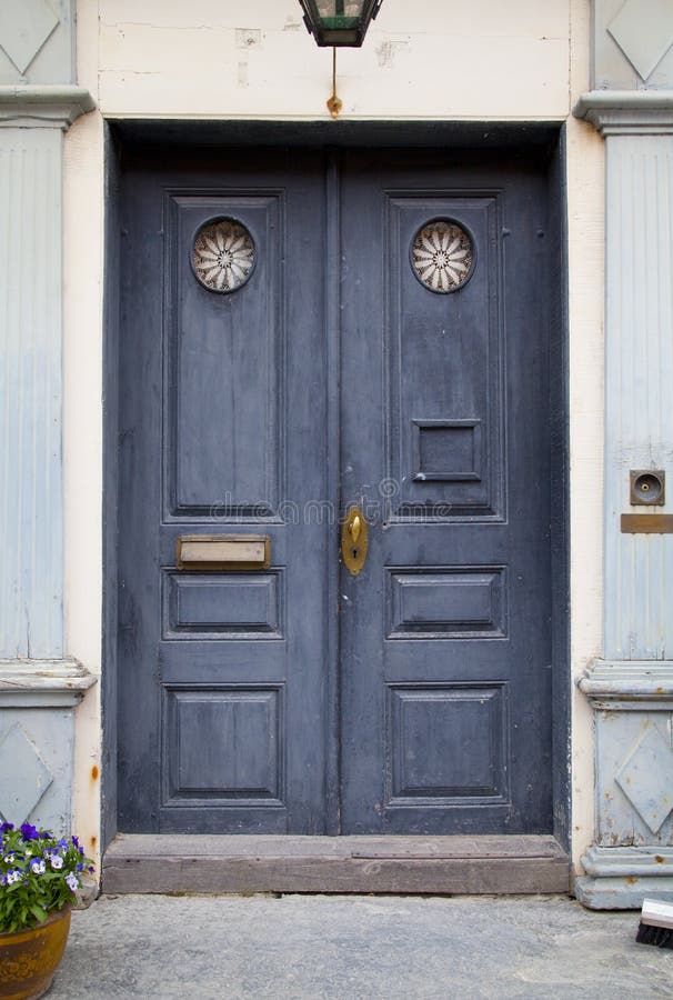 Blue Colorful Door in Old House