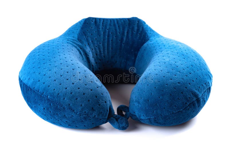 Blue neck pillow, stock image. Image of isolated, neck 16802103