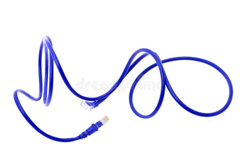Blue Computer Cable RJ45 Plugs. Isolated on White royalty free illustration