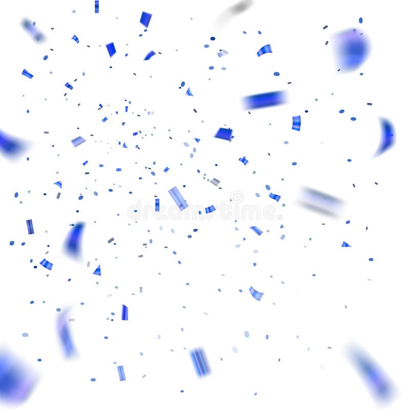 Blue Confetti Explosion Celebration Isolated On Black Background
