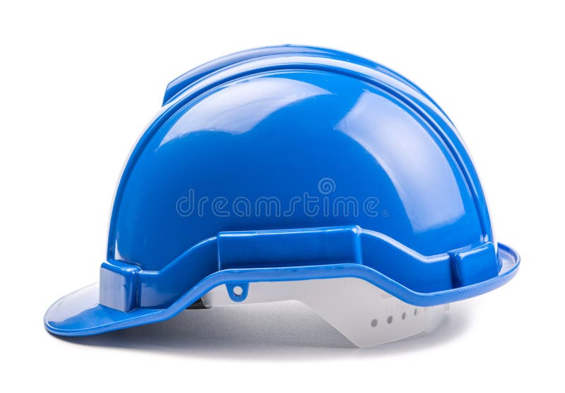 Blue construction helmet stock image. Image of wear, protection 98029279