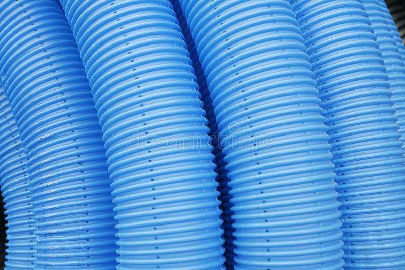 Blue corrugated tube stock photo. Image of tube, sanitation 62584344