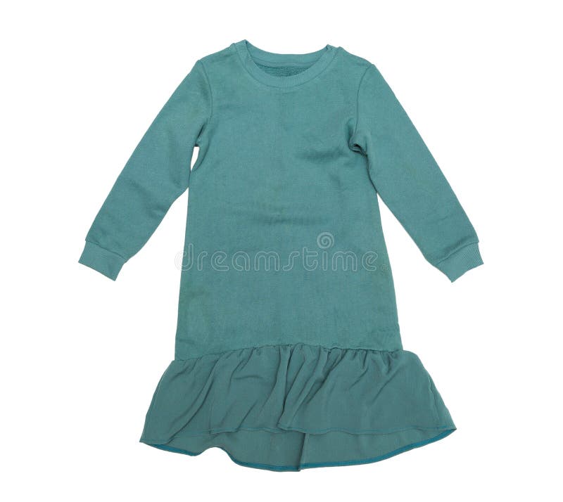 Blue Cotton Dress for Women. Isolate on White Stock Photo Image of