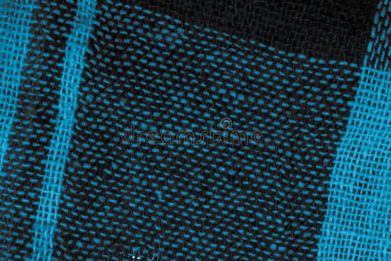 Blue cotton fabric with a visible texture stock image