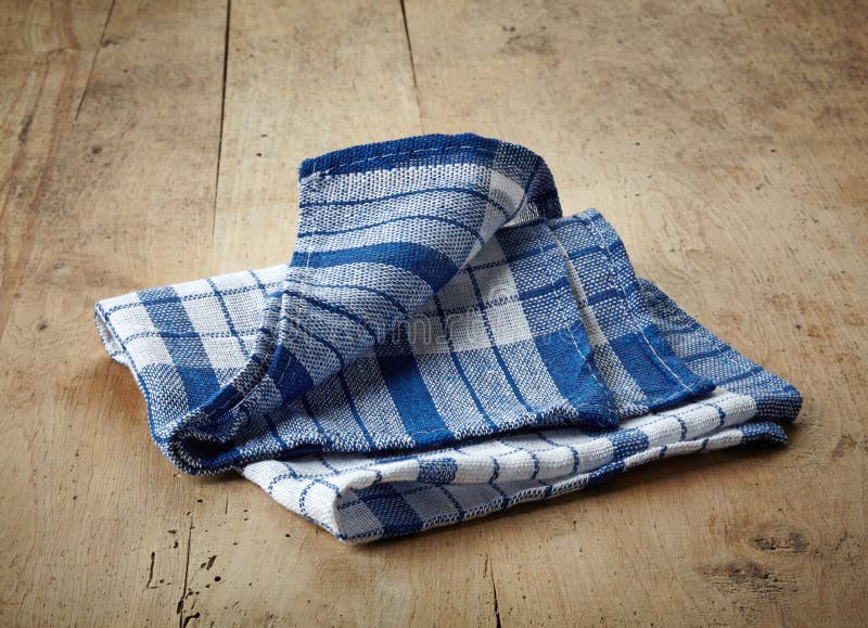 Blue cotton napkin royalty free stock photo
