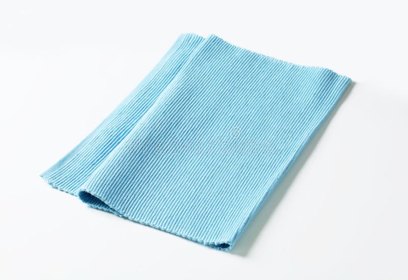 Blue cotton place mat stock photo