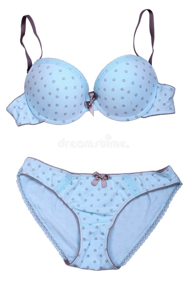 Blue cotton womens underwear on white background royalty free stock image