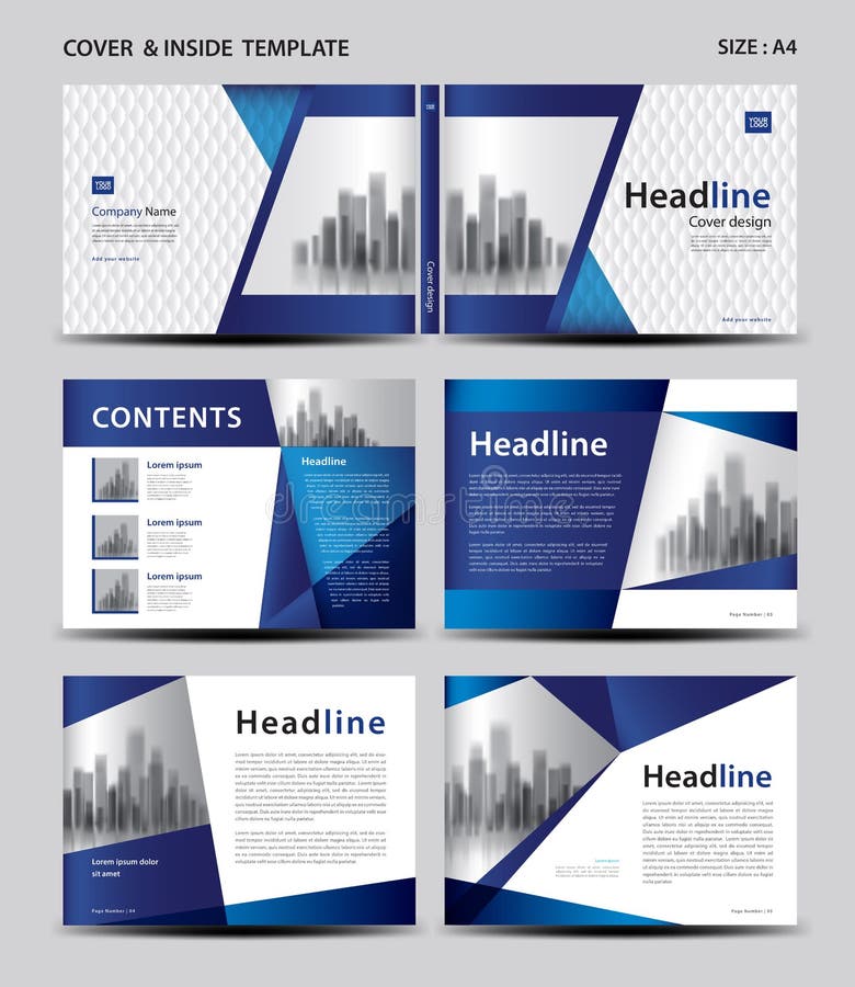 Blue Cover design and inside template for magazine, ads, presentation, annual report, book, leaflet, poster, catalog, printing stock illustration Blue Cover design and inside template for magazine, ads, presentation, annual report, book, leaflet, poster, catalog, printing stock illustration