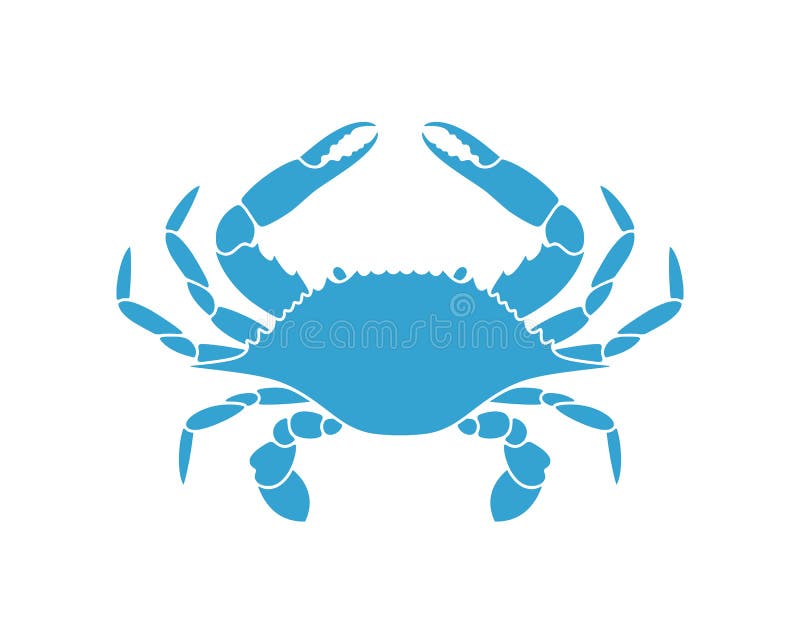 Blue crab. Logo. Isolated crab on white background. EPS 10. Vector illustration