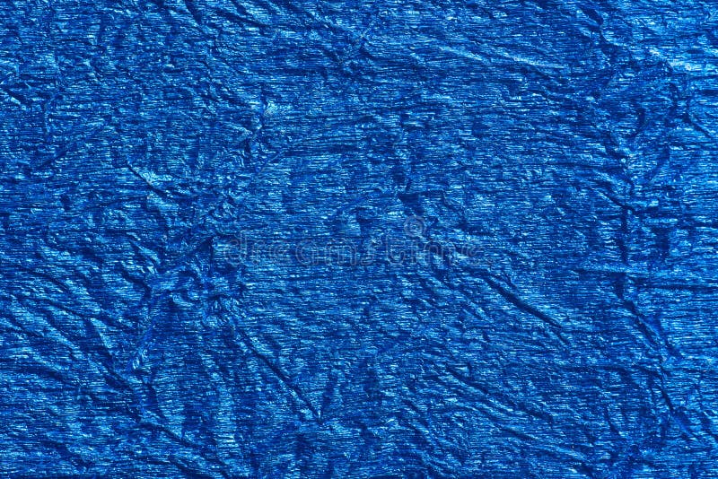 Blue Creased Metallic Foil Background Texture Stock Image Image of
