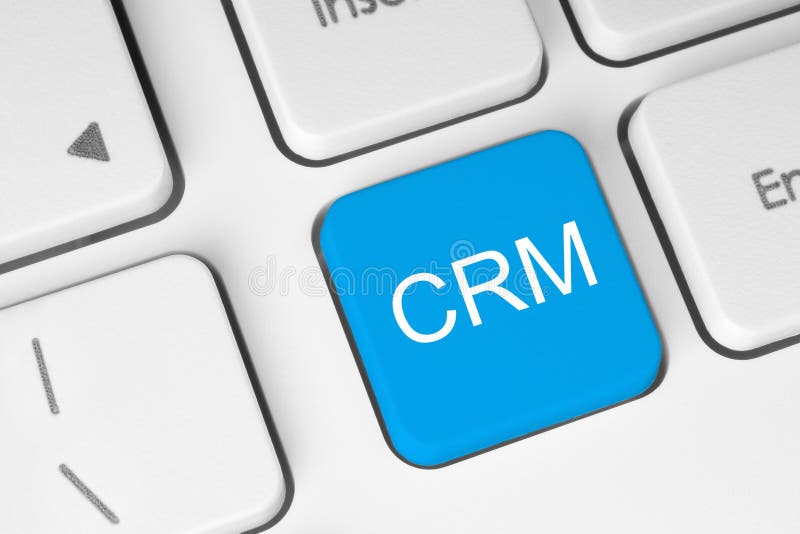 Blue CRM keyboard button royalty free stock photos