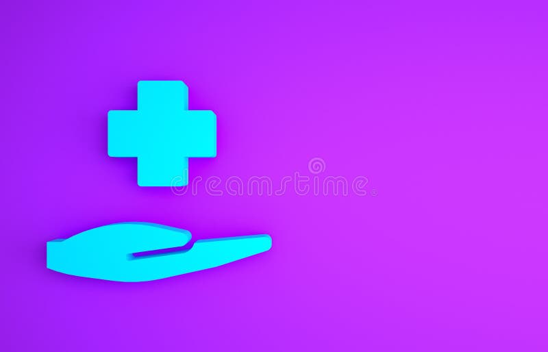 Blue Cross Hospital Medical Icon Isolated on Purple Background ...