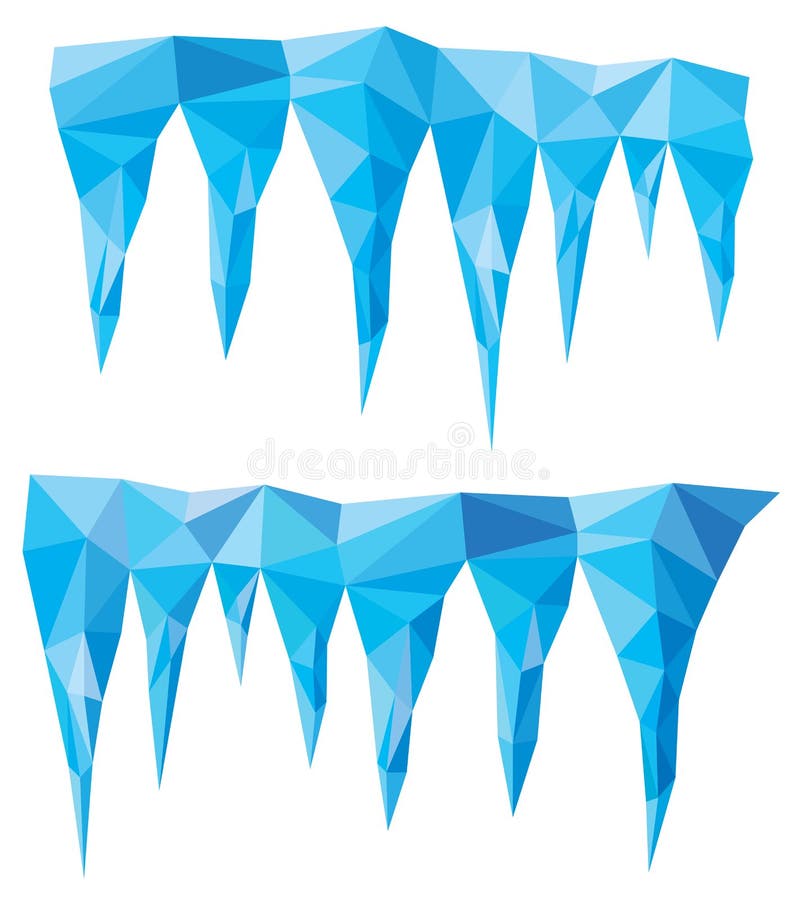 Blue crystal icicles, vector