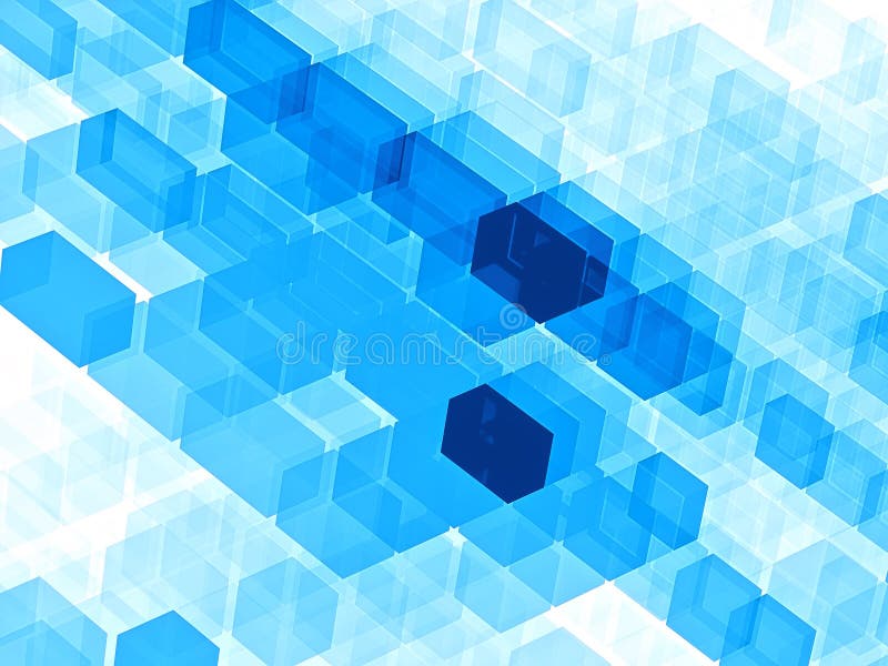Blue cubes - abstract digitally generated image vector illustration