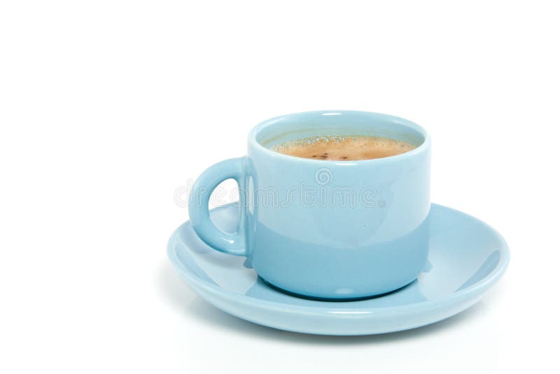 A blue cup of coffee