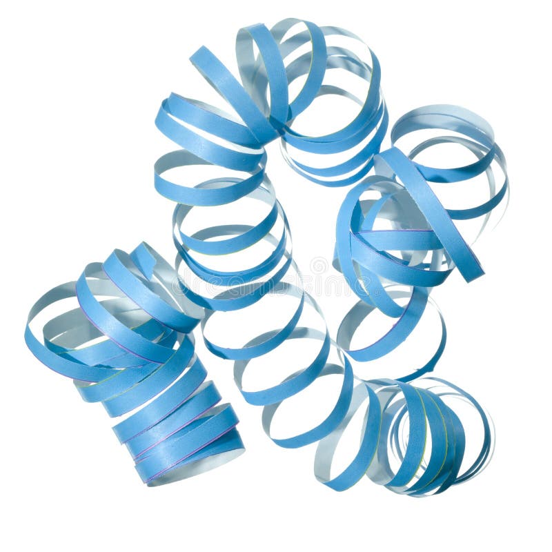 Blue curly party streamer stock image. Image of streamer 2191481
