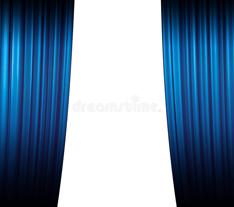Blue Curtain Closing stock image. Image of presentation 19585191