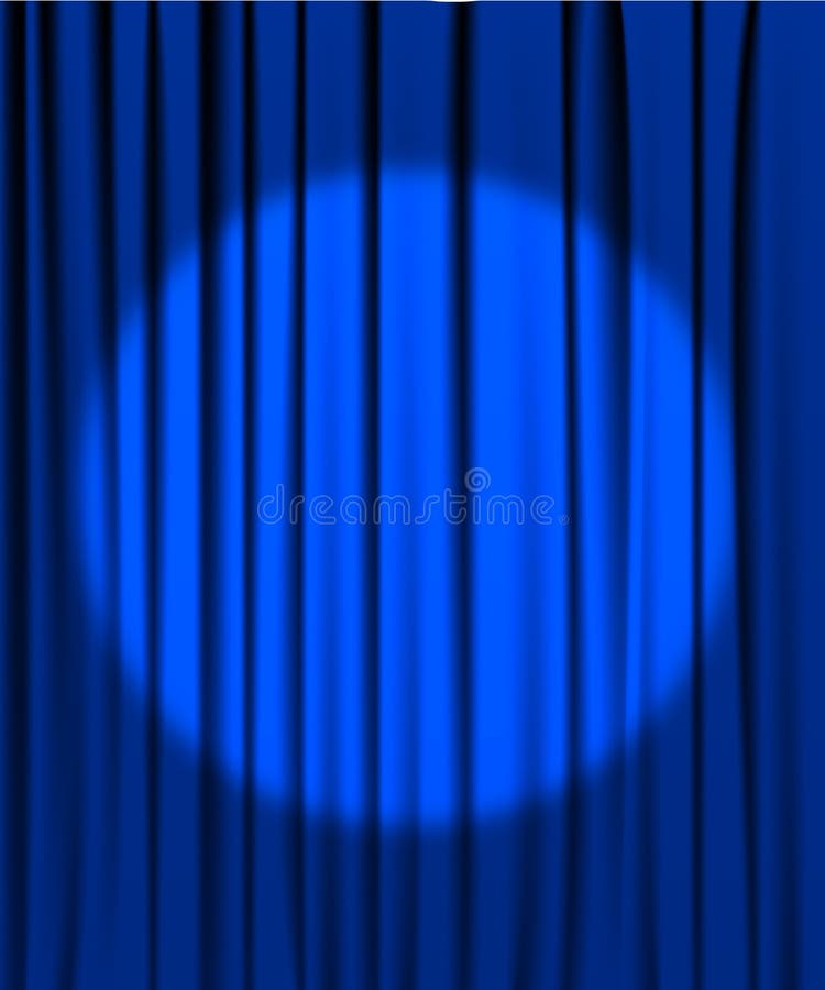Blue Curtain With A Spotlight Royalty Free Stock Photos Image 13542668