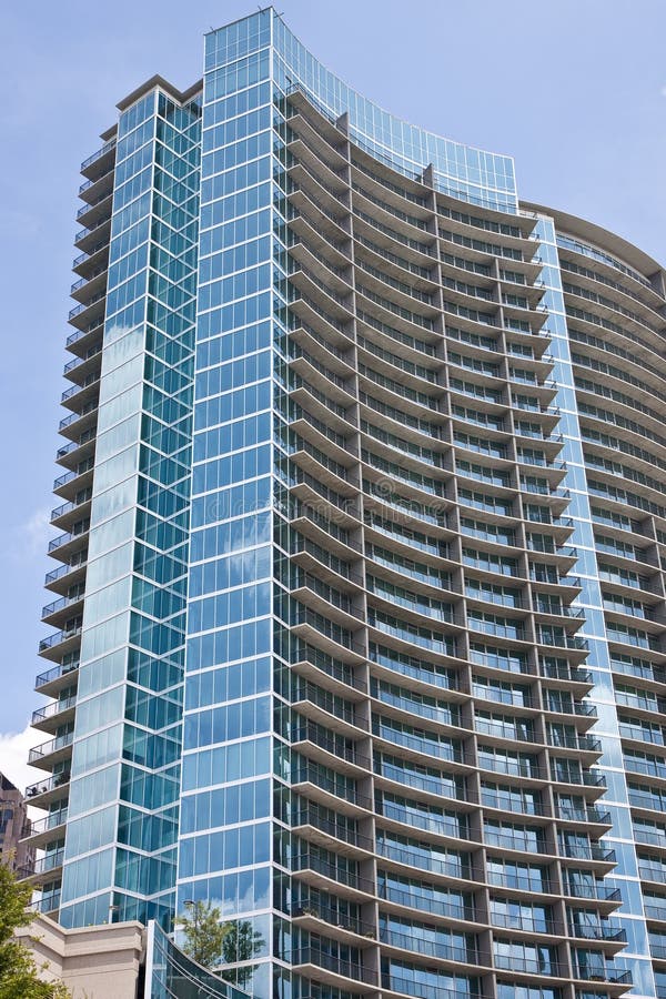 Blue Curved Glass Building