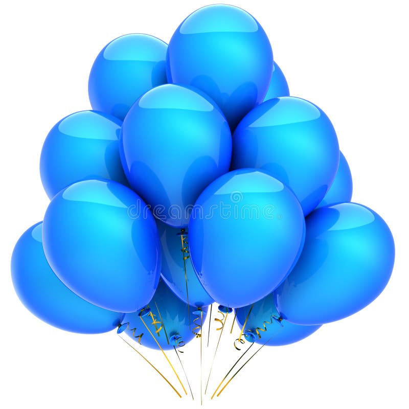 Blue Cyan Party Balloons (HiRes) Stock Illustration Illustration of