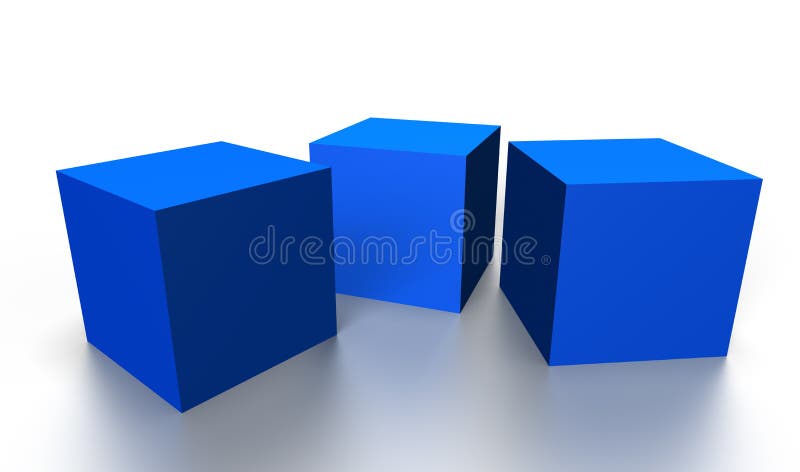 Blue 3D cubes stock illustration