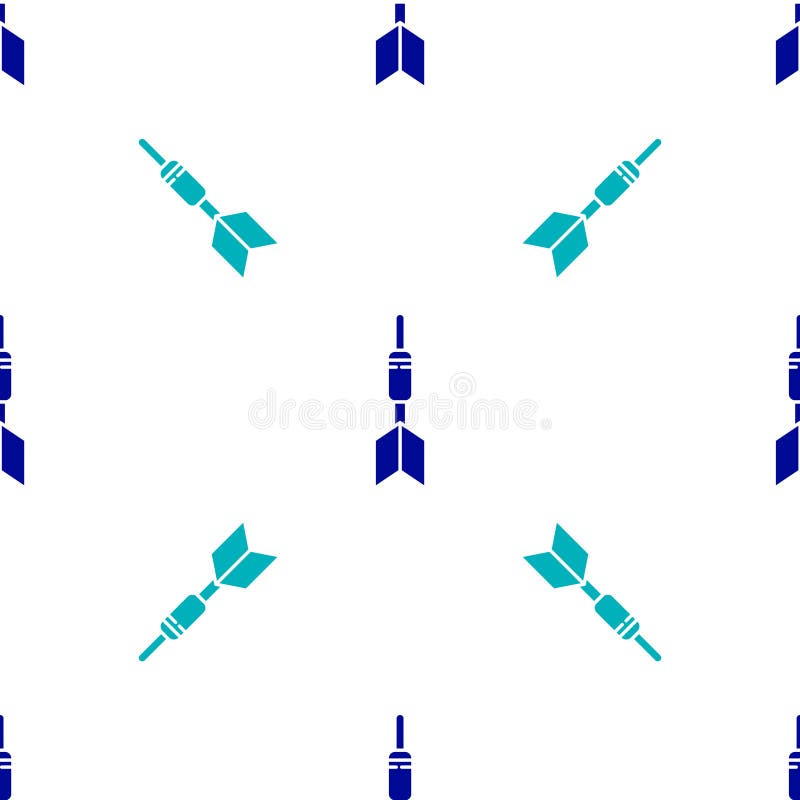 Blue Dart arrow icon isolated seamless pattern on white background. Vector Illustration stock illustration