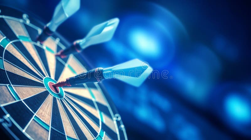 Blue dart board on black blue dart board stock illustration