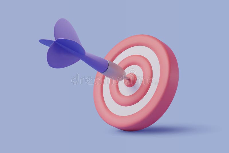 Blue dart hit on center of target vector illustration