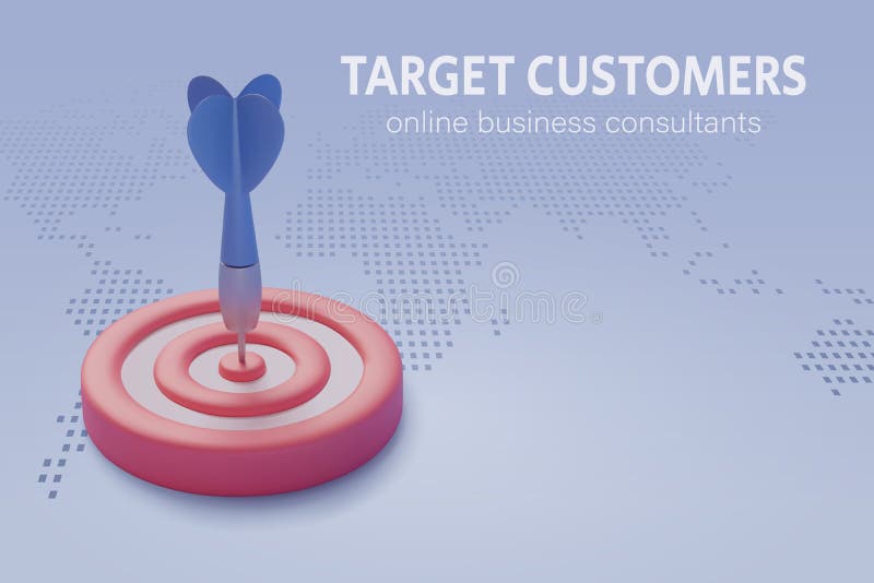 Blue dart hit on center of target royalty free illustration