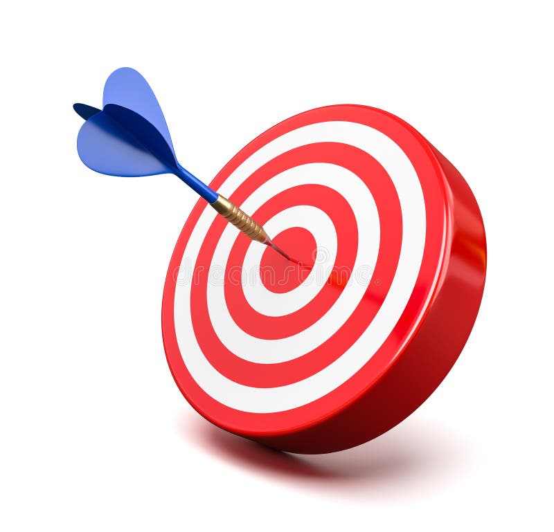 Blue Dart Hitting a Red Target on the Center vector illustration