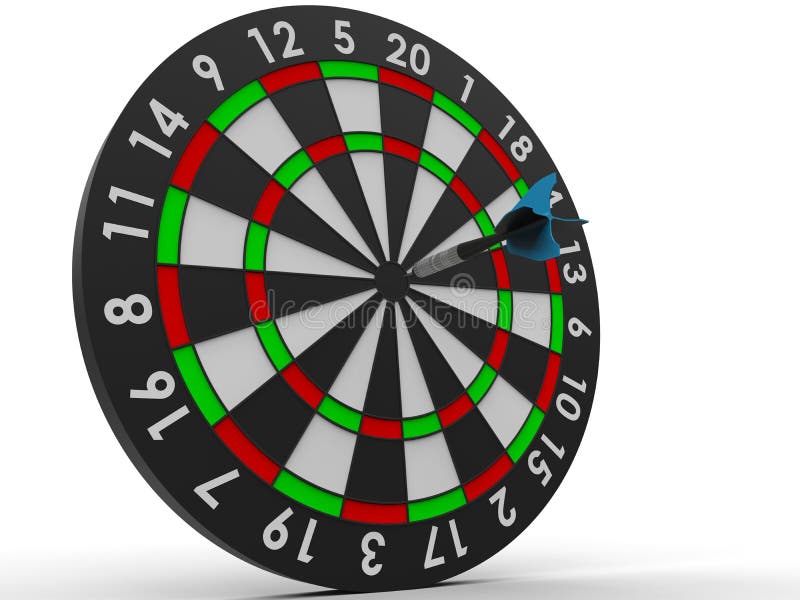 Blue dart hitting target center concept vector illustration