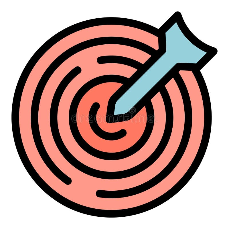 Blue dart hitting center of red target icon royalty free illustration
