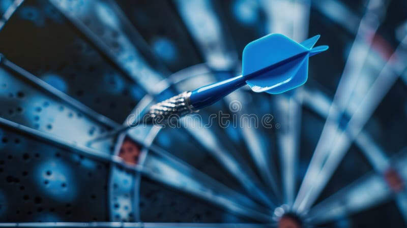The blue dart and target. royalty free illustration.