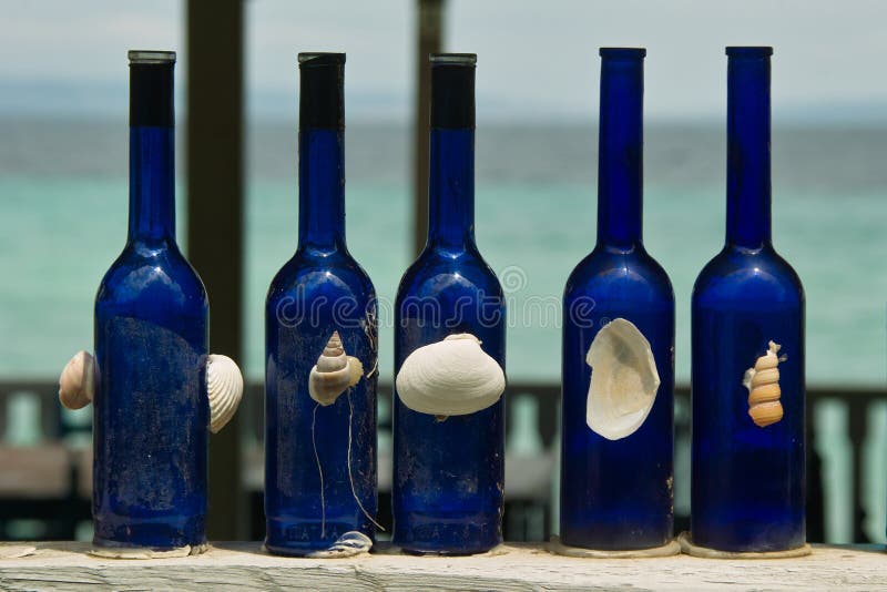 Blue Decorative Bottle Upper View Stock Image Image of bottle, blue