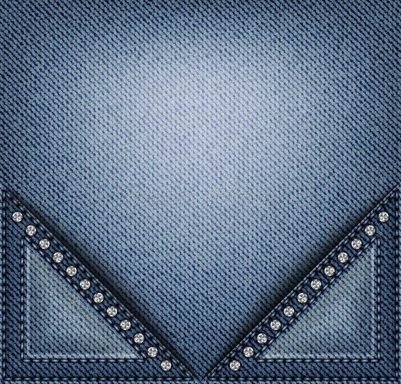 Blue Denim Banner with Triangle Elements with Stitches and Sequins ...